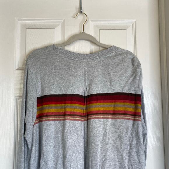Free People Retro Stripe Oversized Sweatshirt Mini Dress Stripe Gray Size Medium - Picture 8 of 8